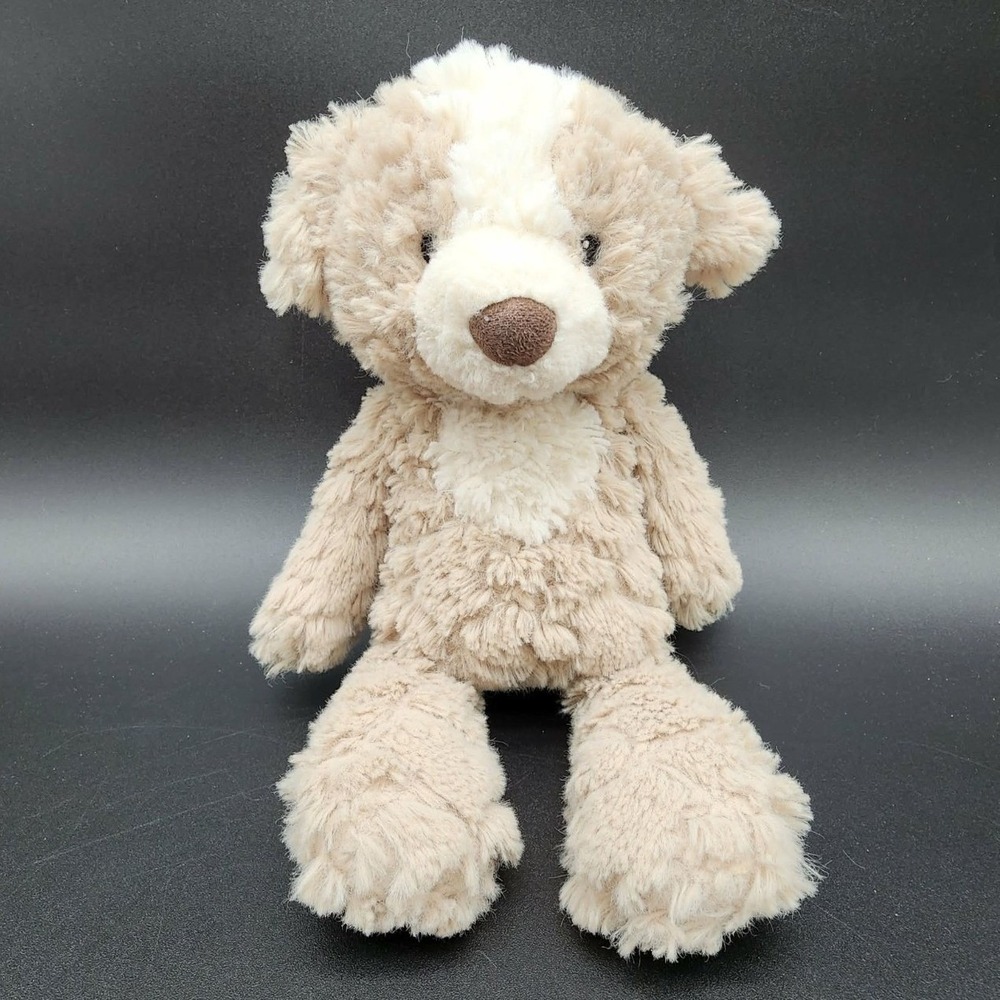 Mary Meyer Beige Shaggy Puppy Dog Kids Plush 11" Soft Cuddly Neutral Nursery Toy